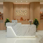 Vana Marble Reception Desk with LED Accent | Custom Retail Counter