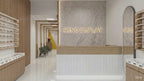 Iron A Customizable Grooved Reception Desk for Optical Store